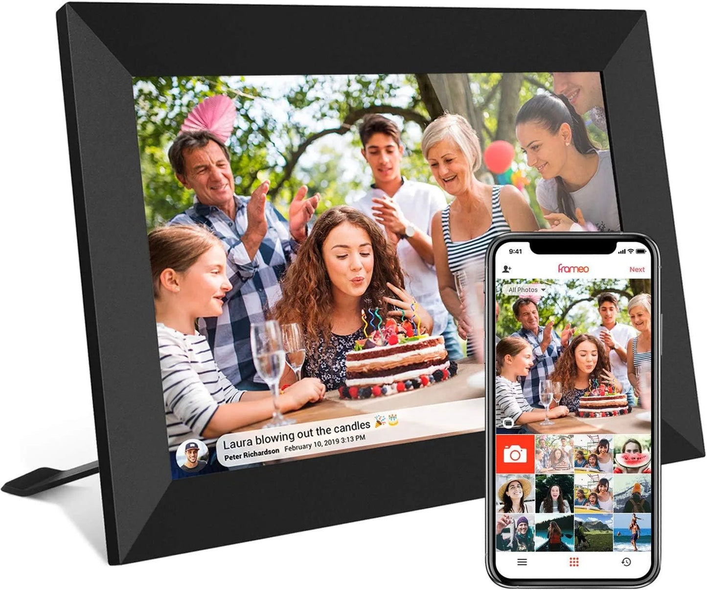 10.1 inch touch Wi - Fi cloud photo frame mobile app interactive review smart photo frame new digital cheap living room - Ubesty