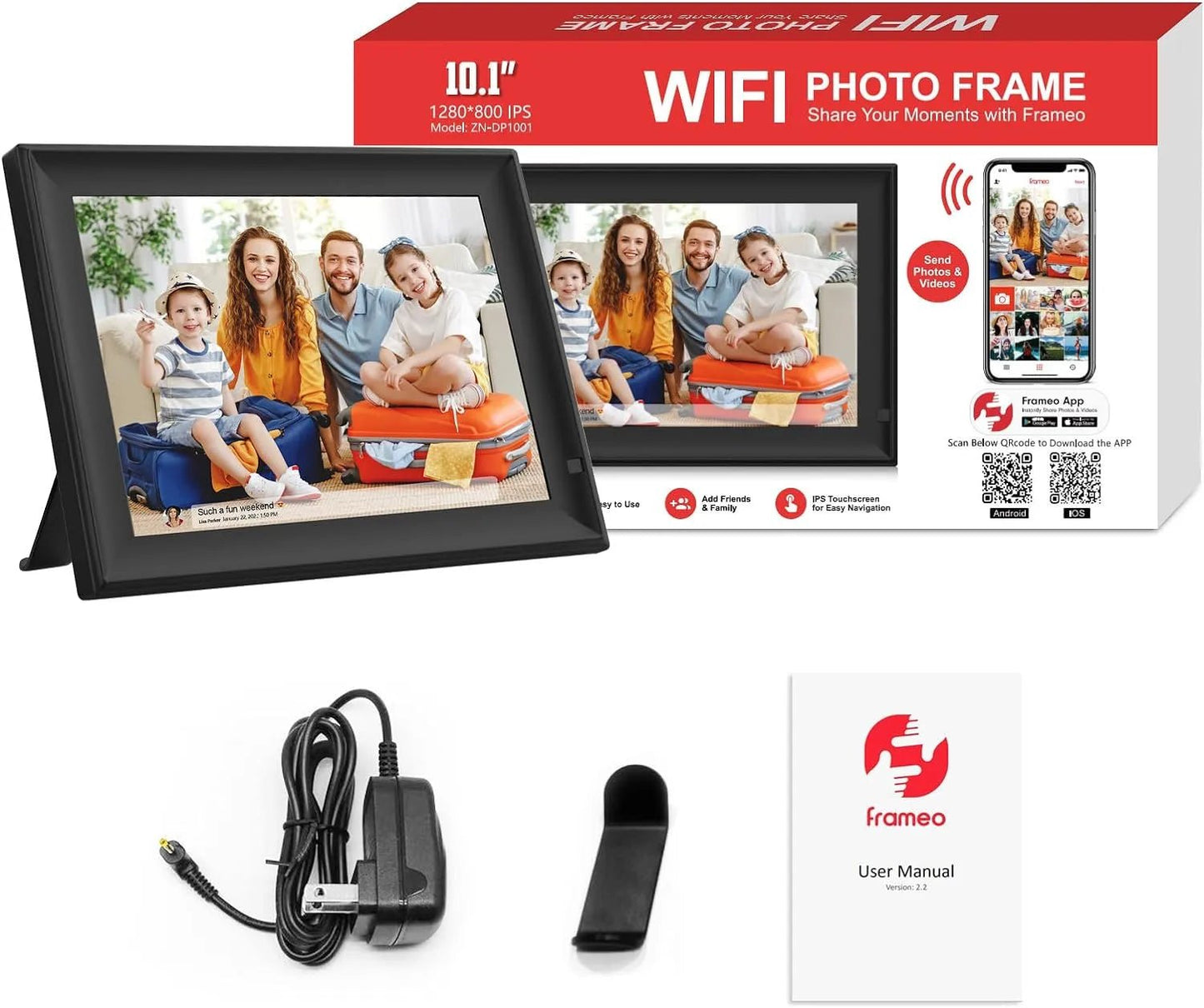 10.1 inch touch Wi - Fi cloud photo frame mobile app interactive review smart photo frame new digital cheap living room - Ubesty