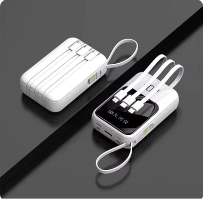 004:2024 NEW Digital Display Power Bank Comes With 4 Wires Large Capacity PowerBank Mobile Phone External Battery For Xiaomi iPhone