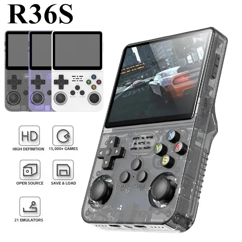 R36S Retro Handheld Game Console, Linux System, 3.5" IPS Screen, 128GB, Portable Gift