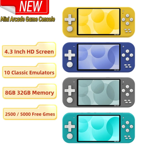 Fashion Mini Portable Game Console With Games 4.3 Inch HD Screen 8GB 32GB Thousands Free Games X20 Mini Video Game Machine