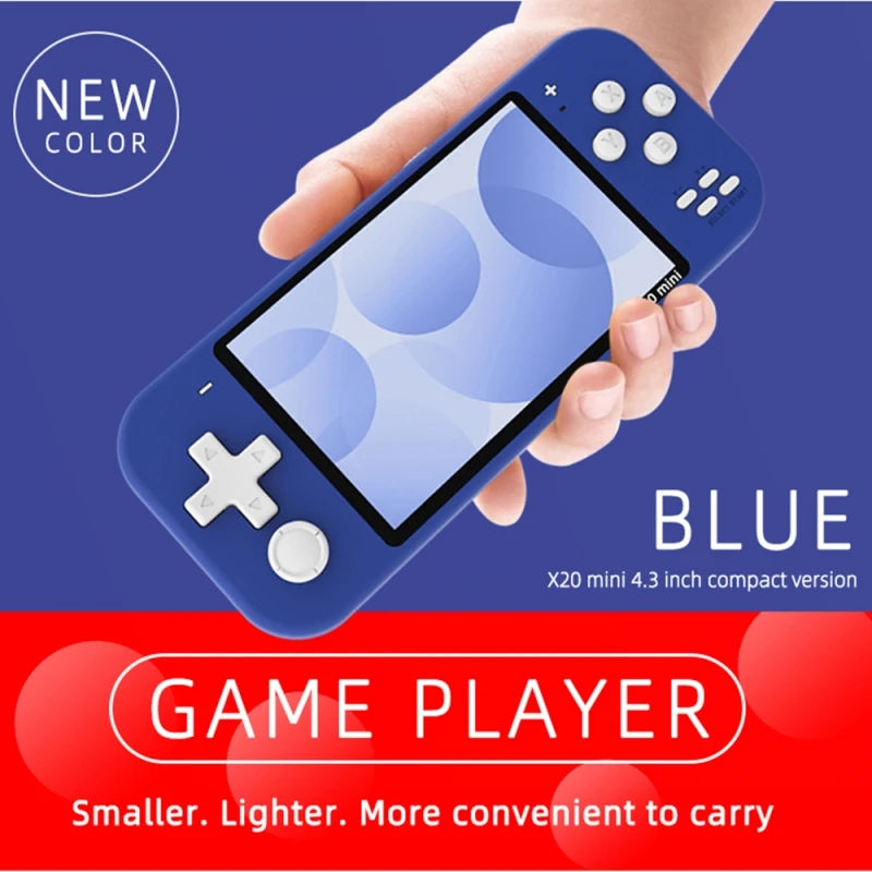 Fashion Mini Portable Game Console With Games 4.3 Inch HD Screen 8GB 32GB Thousands Free Games X20 Mini Video Game Machine