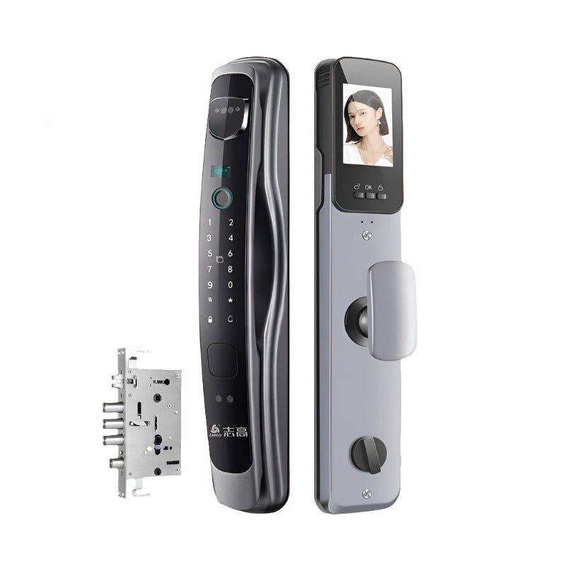 【Chigo Zhigao】Fully Automatic Smart Door Lock Fingerprint Lock 3D Face Cat Eye Fingerprint Password Door Lock Home Use - Ubesty