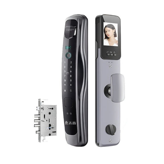 【Chigo Zhigao】Fully Automatic Smart Door Lock Fingerprint Lock 3D Face Cat Eye Fingerprint Password Door Lock Home Use - Ubesty