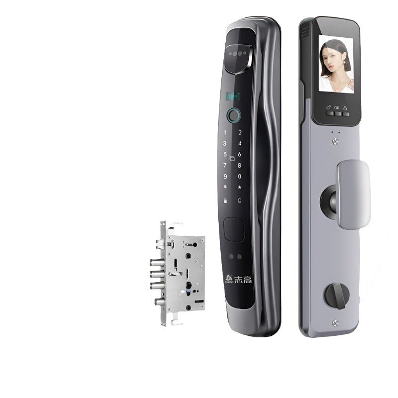 【Chigo Zhigao】Fully Automatic Smart Door Lock Fingerprint Lock 3D Face Cat Eye Fingerprint Password Door Lock Home Use - Ubesty